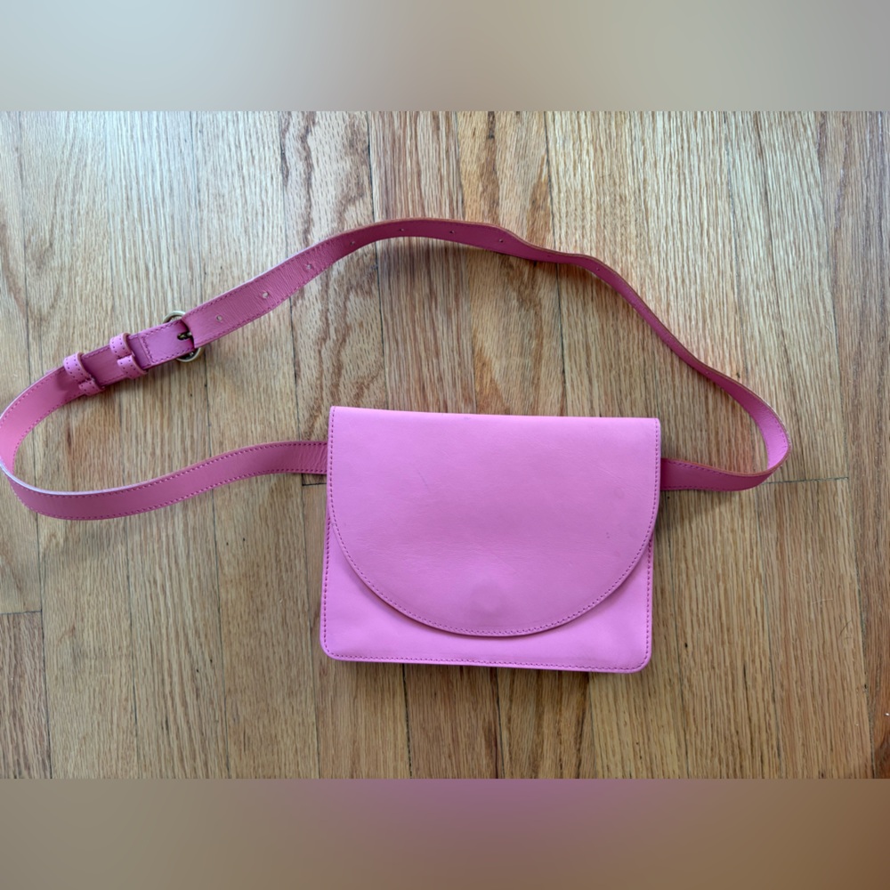 Minor History leather luna belt bag in rose
